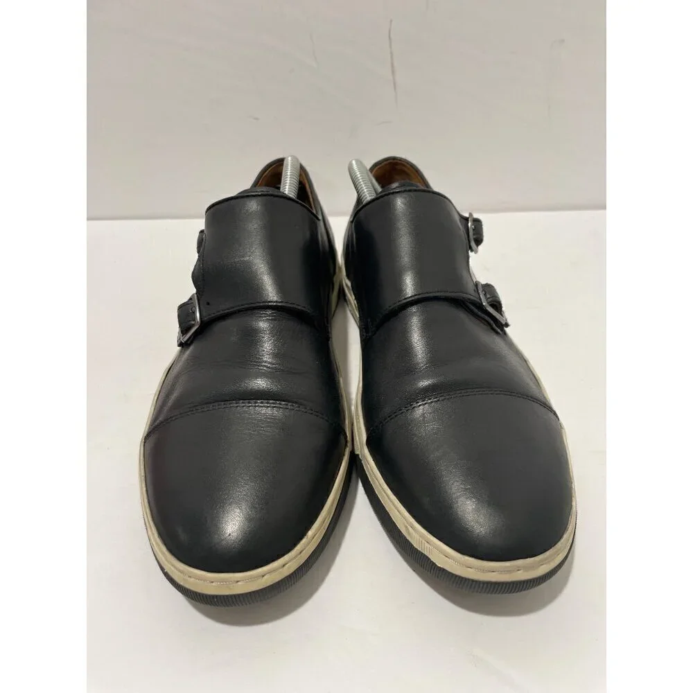 Johnston & Murphy Fenton Mens Black Dress Shoes CapToe Double Monk size 9.5